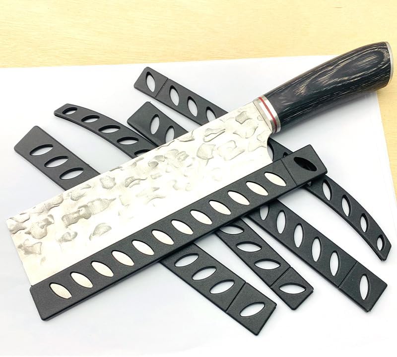 Miniatura 5 de Cuchillo de cocina con protección de bordes, borde de goma, tira de plástico, 10 unidades (tamaño A: A)