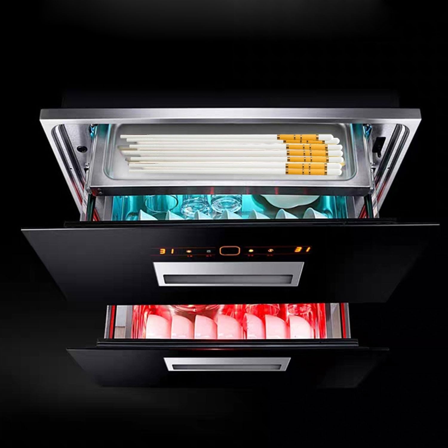 Baguettes réutilisables en métal, Baguettes en céramique antidérapantes, Coffret Cadeau en Porcelaine(C 10 Paires)