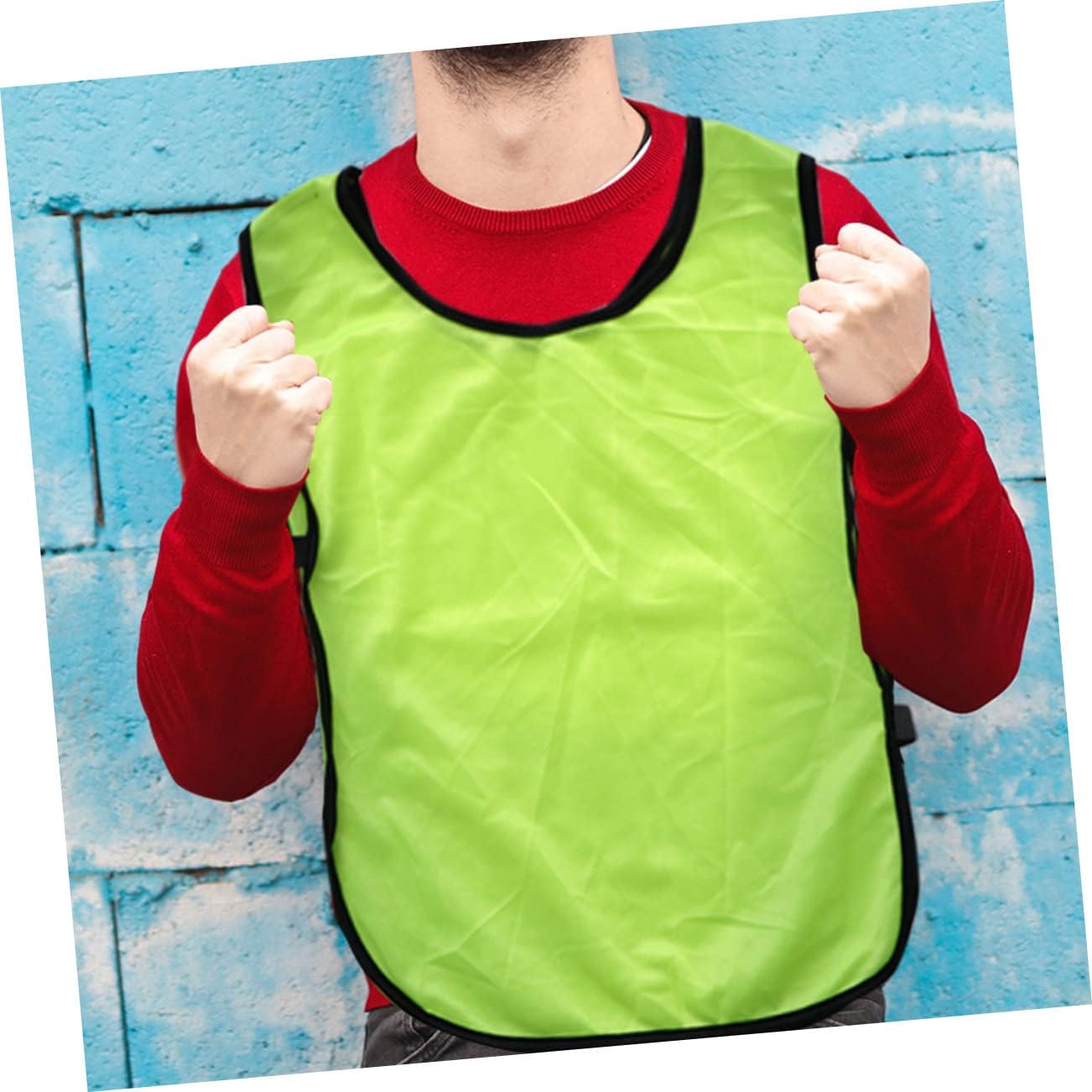 Outanaya 12pcs Boys and Girls Football Vest Youth Practice Mesh Training Vest Boy Girl's Summer for and Fluorescent Light