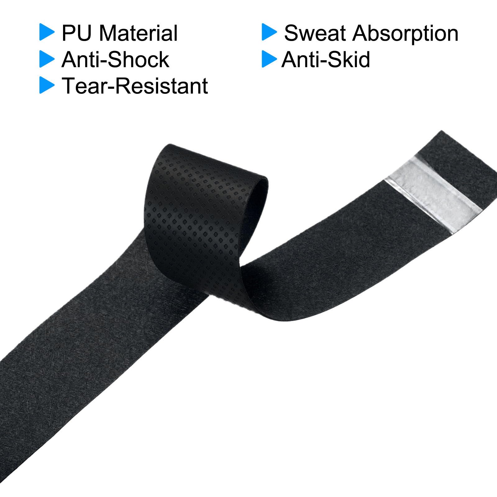 PATIKIL 43.3" Tennis Racket Grip Tape, 4 Pack PU Overgrip Round Groove Non-Slip Absorb Sweat for Badminton Fishing Rod Black - Image 4