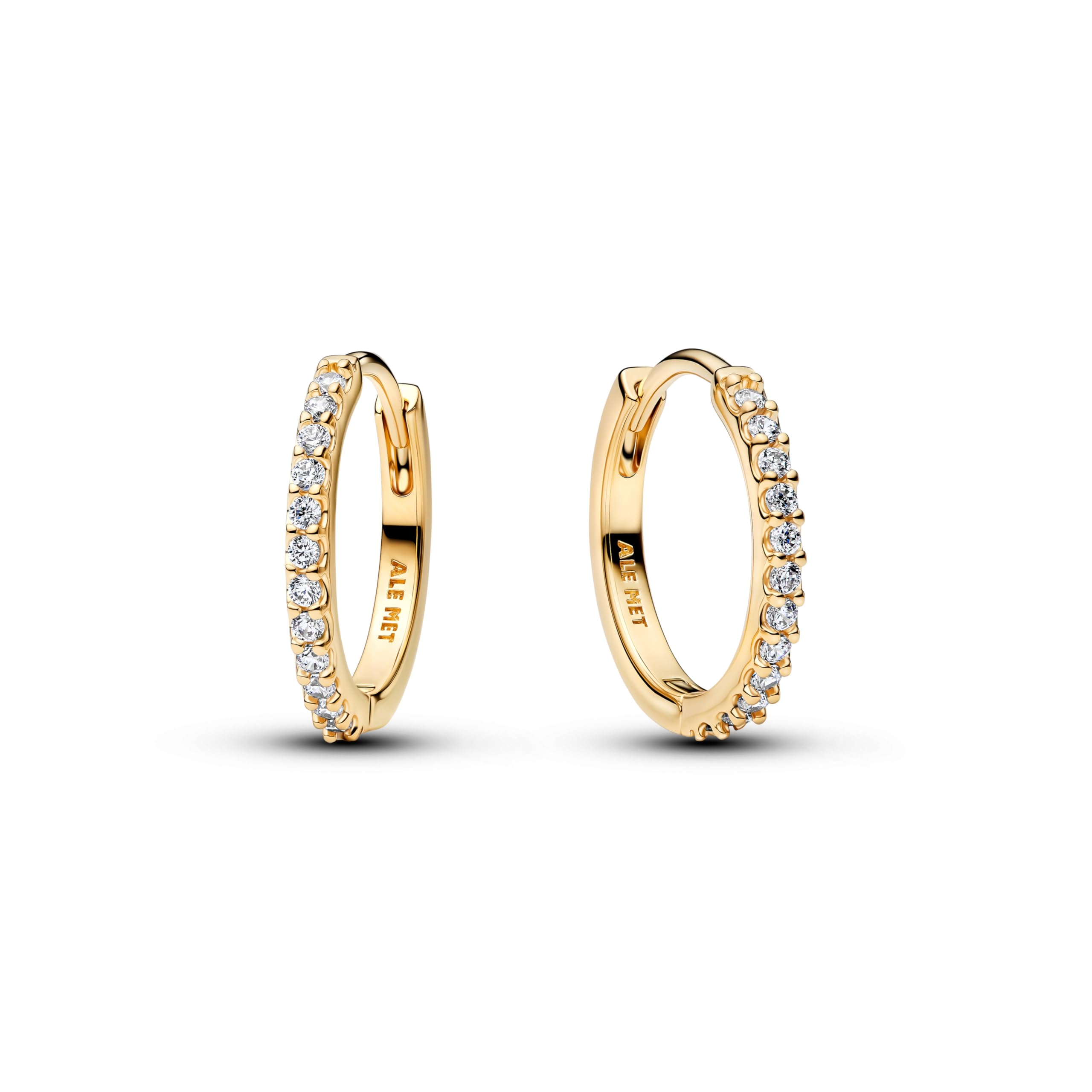 Pandora Timeless Funkelnde Mini-Creolen mit 14K vergoldeter Metalllegierung und Zirkonia, 264649C01