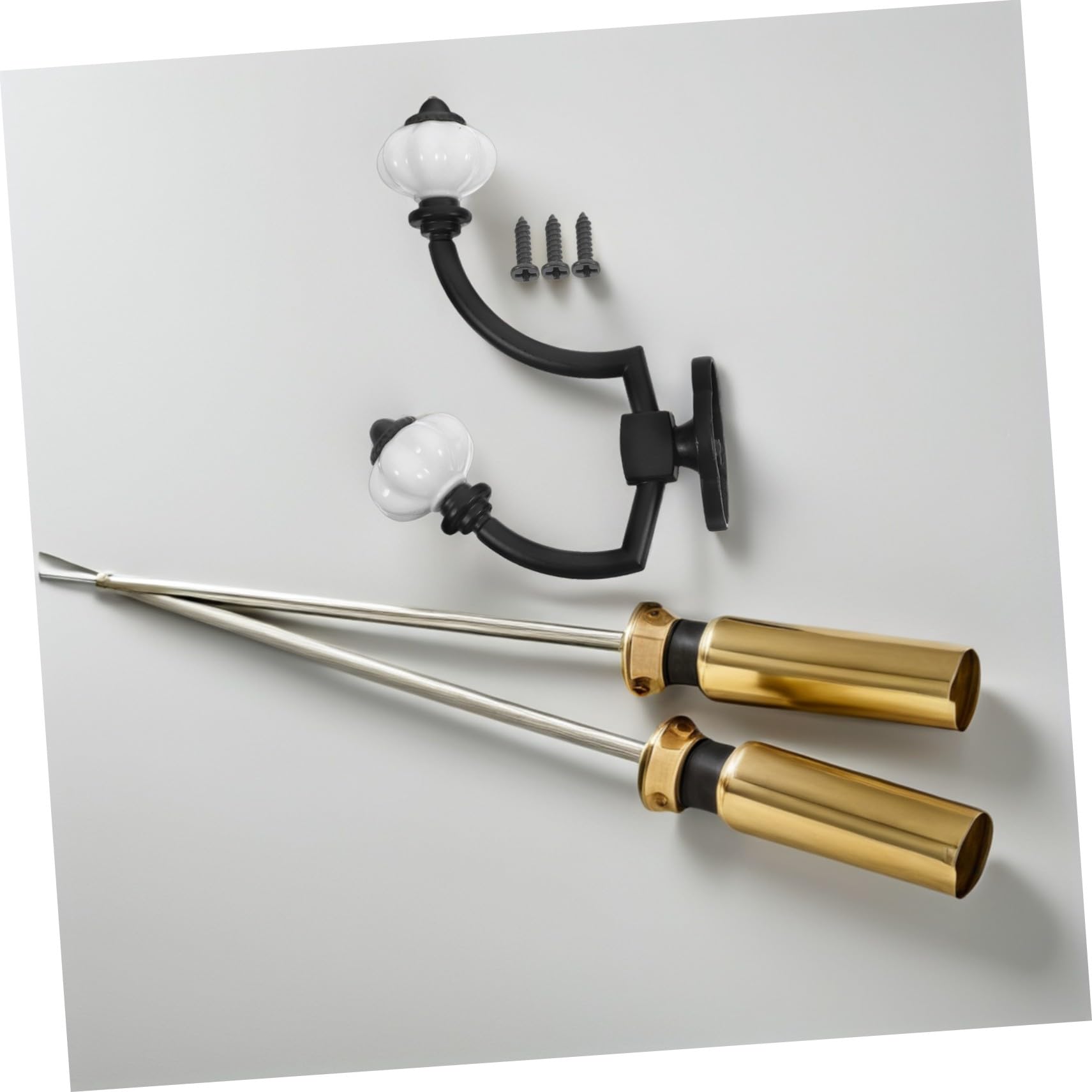Homoyoyo 5 Piezas Ganchos Vintage de Aleación de Zinc para Pared Doble Gancho Resistente para y Toallas Estilo Retro para Baño Dormitorio y Entrada