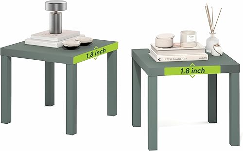 Vista 11 de Furinno Mesa auxiliar pequeña, cuadrada, roble