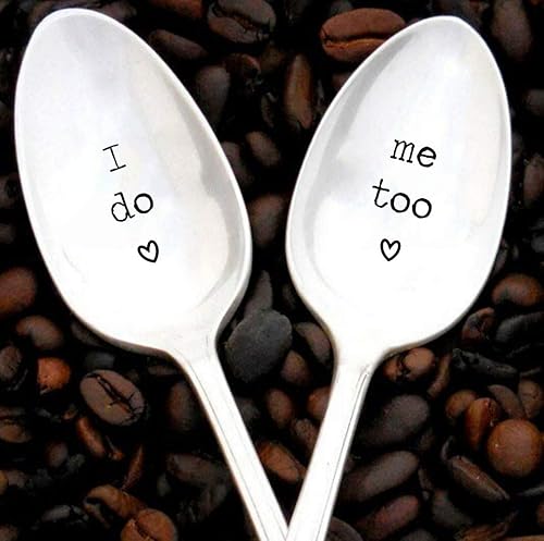 Miniatura 1 de Cuchara grabada con texto en inglés "I love you I do couple", regalo de propuesta de San Valentín, cucharas divertidas para adultos, cucharas