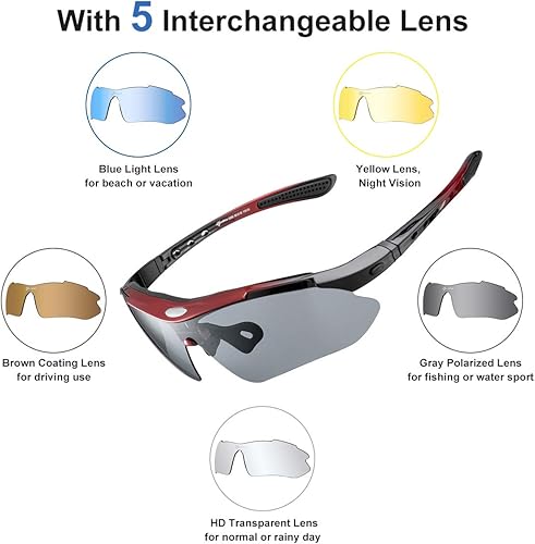 Miniatura 4 de ROCKBROS Gafas de sol deportivas polarizadas con protección UV para ciclismo al aire libre