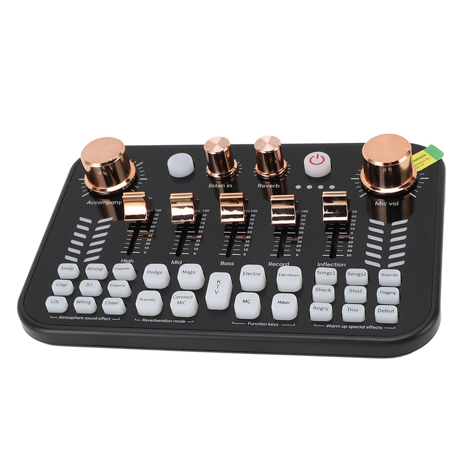 Tarjeta de Sonido en, Mezclador de Audio para Juegos con Luces de Respiración, Interfaz USB Inalámbrica BT para Transmisión de Podcasting, Juegos, Teléfono, Computadora