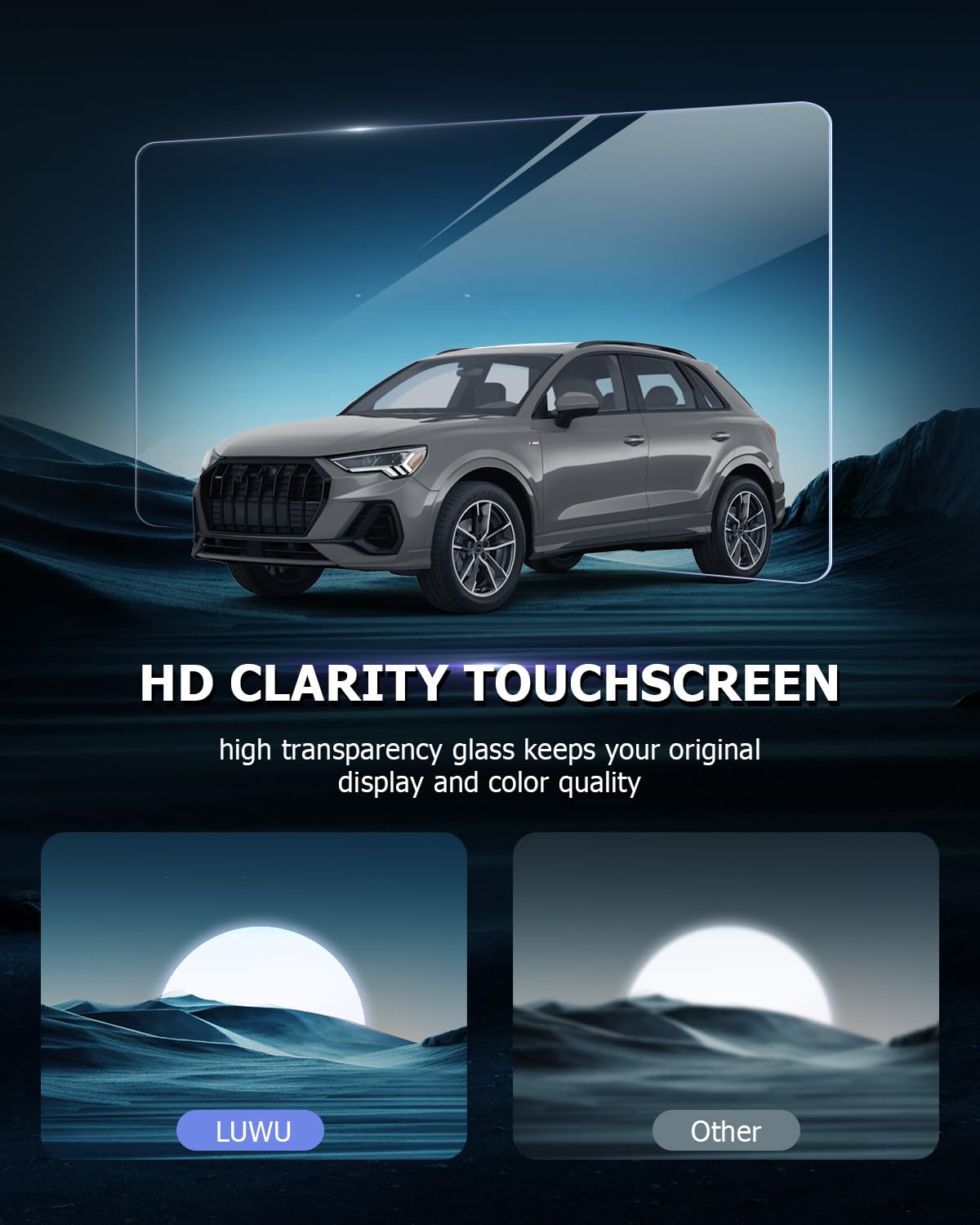 CDEFG Compatible With Audi Q3 F3 2019-2024 2025 Navigation Screen Protector, 9H Scratch-Resistant 8.8 Inch MMI And MMI Plus 10.1 Inch GPS Transparent - View #3