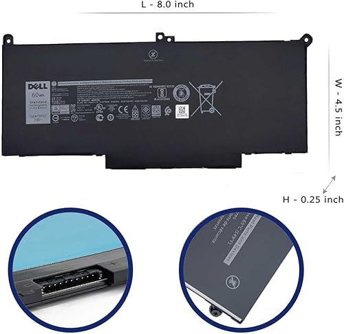 Miniatura 3 de DELL F3YGT - Batería para Dell Latitude 12 7280 7290 13 7380 7390 P29S002 14 7000 7480 7490 P73G002 Series P28S P28S001 P73G P73G0002 Serie 2 F3 YGT