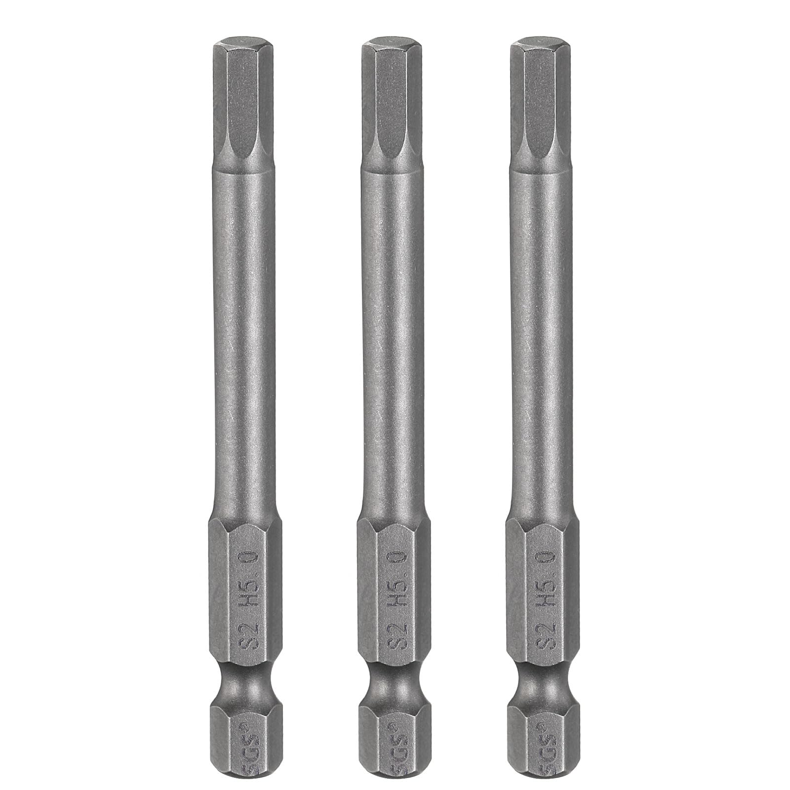 sourcing map 3pcs H5.0 Hex Head Drill Bit Wrench 5mm Metric Flat Tip 1/4" Hex Shank 75mm (3") Long Magnetic Hexagonal Screw Driver Socket Industrial Screwdriver Power Bits