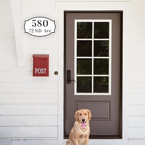 Miniatura 106 de Placa de dirección acrílica personalizada, letrero de dirección horizontal, utilizado para casa, puerta, calle o buzón Hengkuan-2