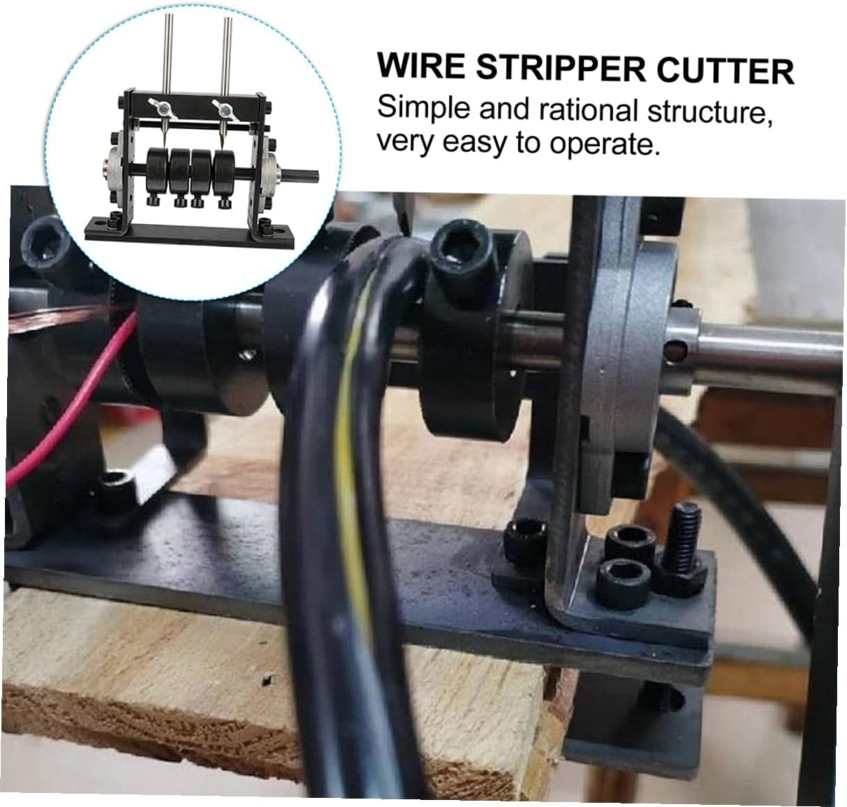 NUOBESTY High Efficient Manual Wire Stripper with Blades Compact Wire Cutting and Stripping Tool for Household Waste Cable Recycling