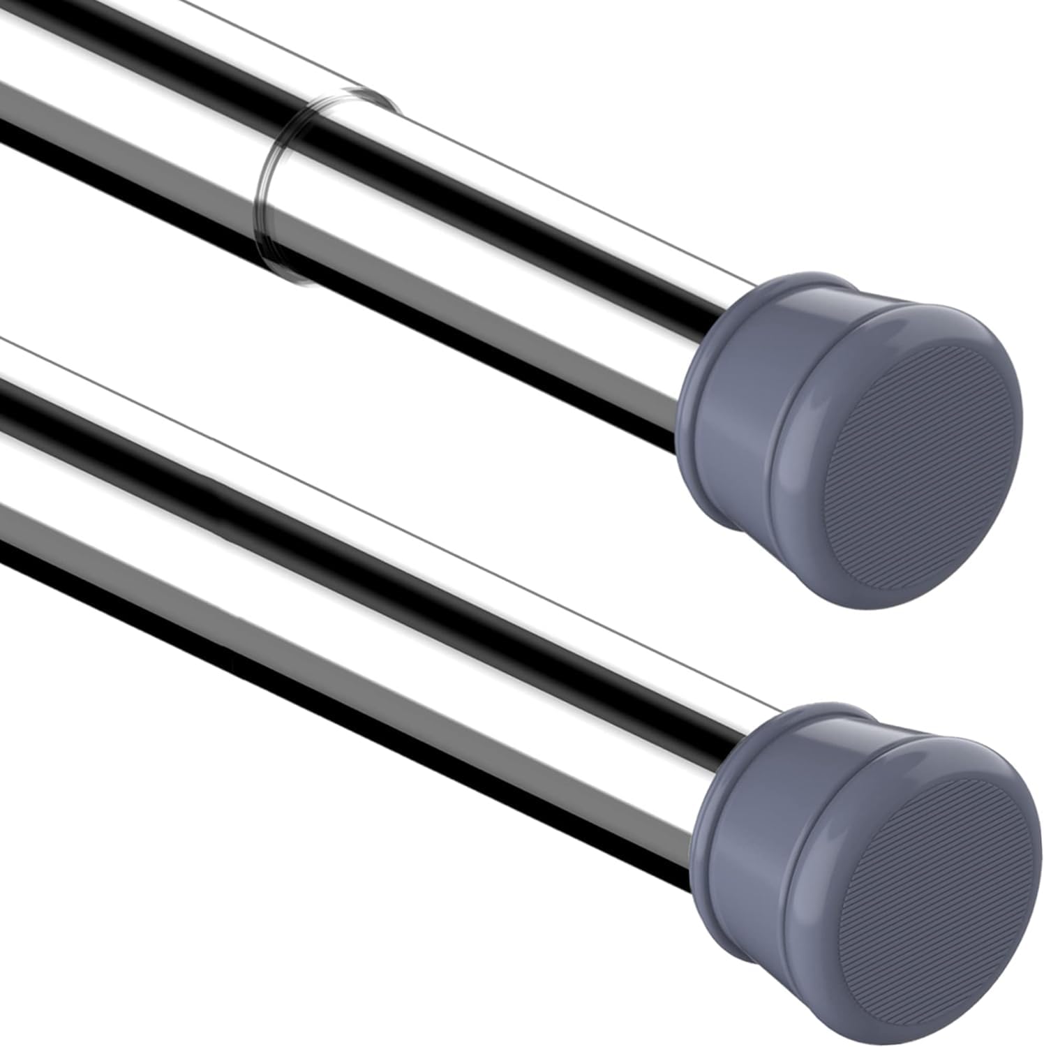 1PC Tension Rod No Drill Shower Curtain Pole Extendable Curtain Poles Shower Curtain Rail for Bathroom, Window, Door, Wardrobe, 83-160CM/32.68-62.99Inch(Diameter:25mm) White — view 8