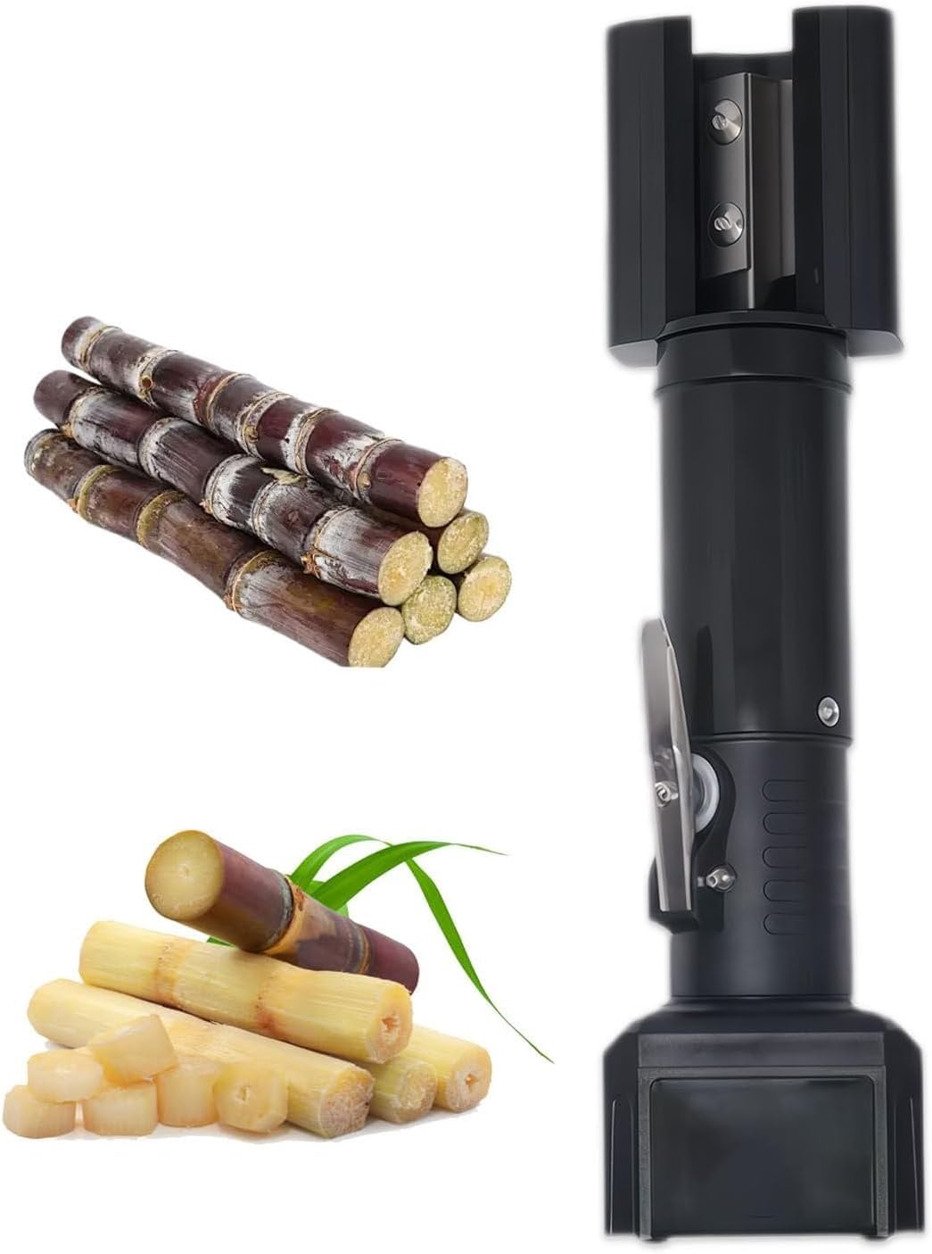 FHRKA Electric Sugarcane Peeling Machine, Automatic Handheld Sugar Cane Peeler, 7500rpm, Blade & Battery Included