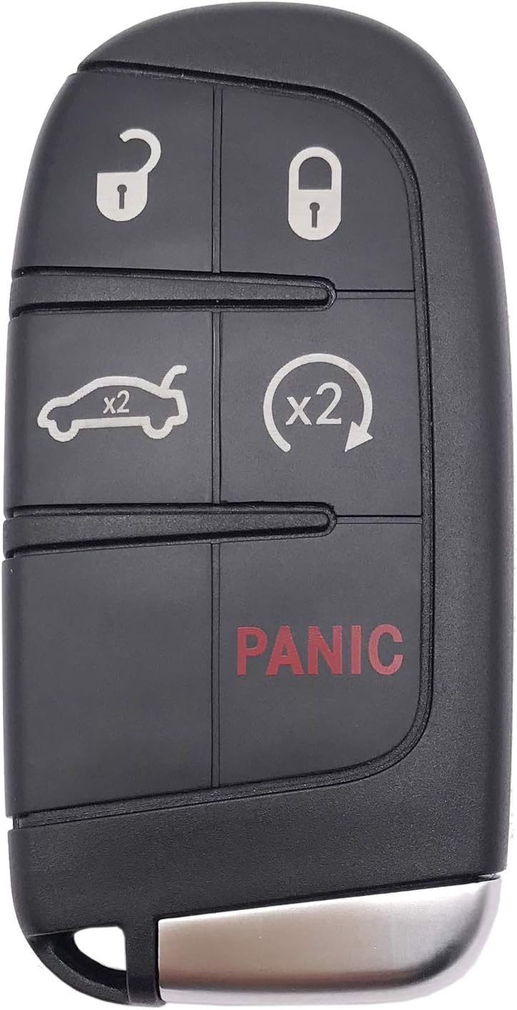 5 Buttons Replacement Key Fob Cover Case fit for Dodge Charger Challenger Dart Durango Jeep Grand Cherokee Chrysler 300C Keyless Entry Key Fob