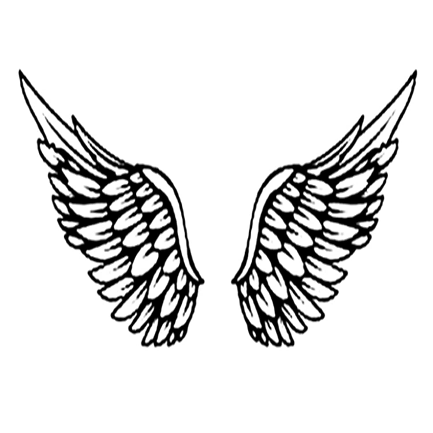 Simply Inked Angel Wings Semi-Permanent Tattoo Designer Semi-Permanent Tattoo for Girls Boys Men Women waterproof Sticker Size: 2.5 x 4 inch l Black l 2g-image-31