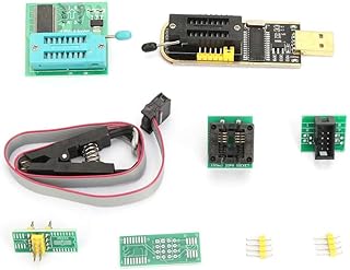 YWBL-WH Usb Programmer ch341a, CH341A USB Programmer + SOP8 Test Clip + 1.8V Adapter + SOP8 to DIP8 Converter Module