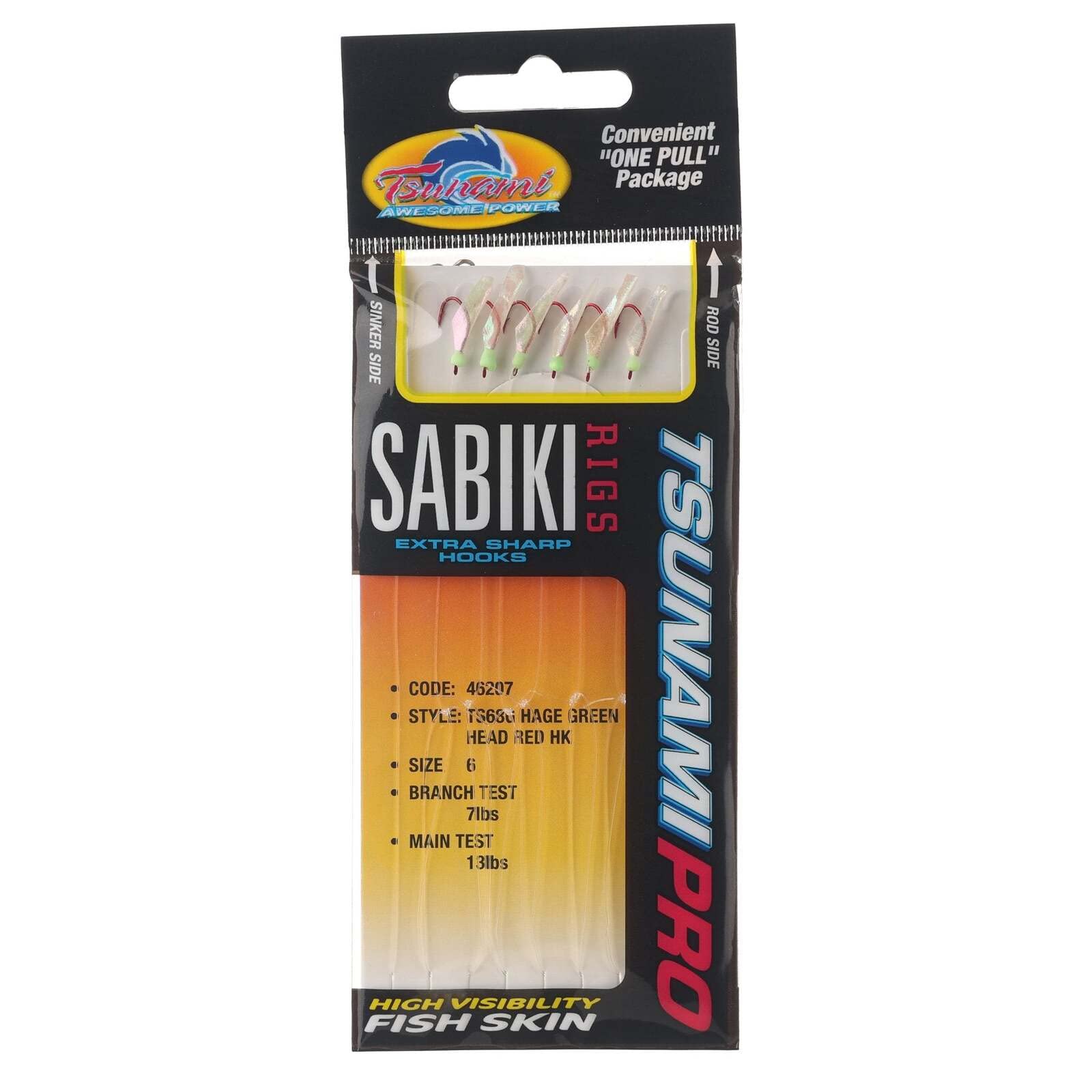 Sabiki Rig 46207 Hage Green Head/Red Hook size 6