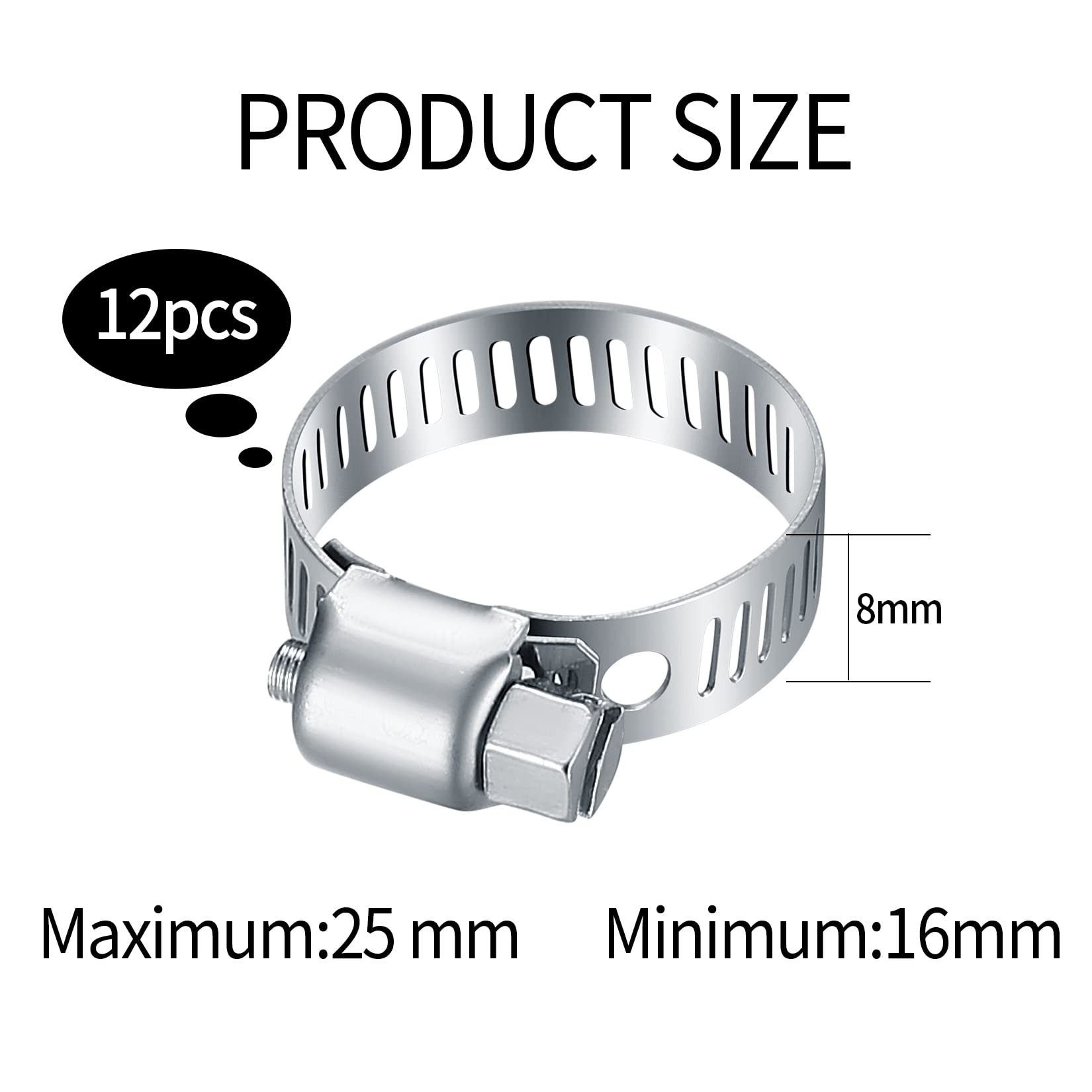 Azisha Fascette Stringitubo Acciaio Inox - 10 Pezzi 25-40 Mm - Foto 5