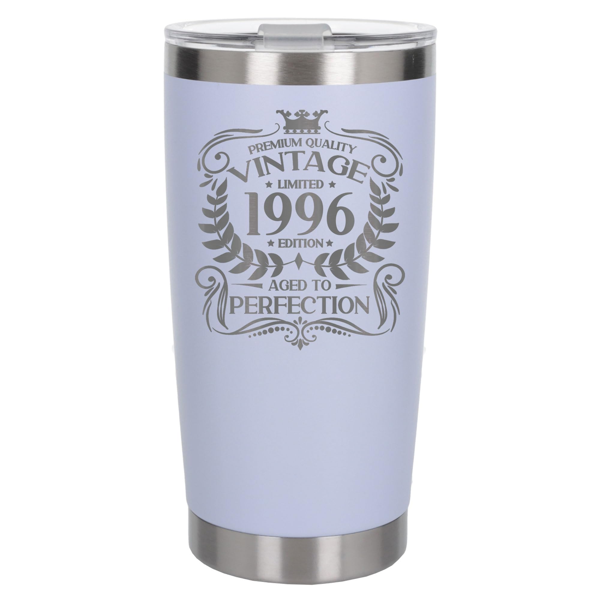 Always Looking Good 30th Birthday Gift Vintage 1996 Aged to Perfection Engraved Insulated Travel Mug Present for 30 Year Old White Thermal Coffee Flask Travel Mugs with Lids