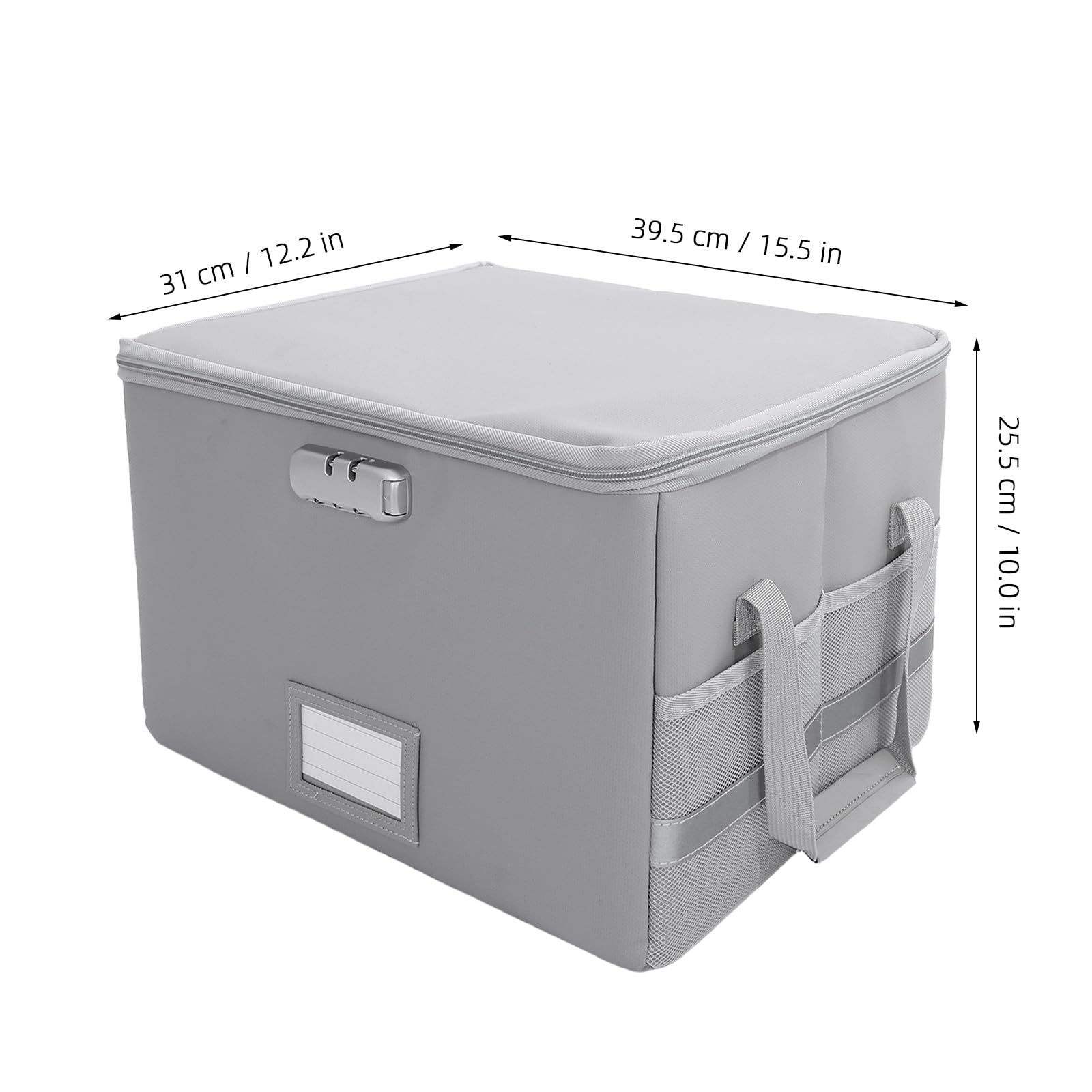 Veemoon Caja para documentos ignífuga con cerradura, estuche para archivos