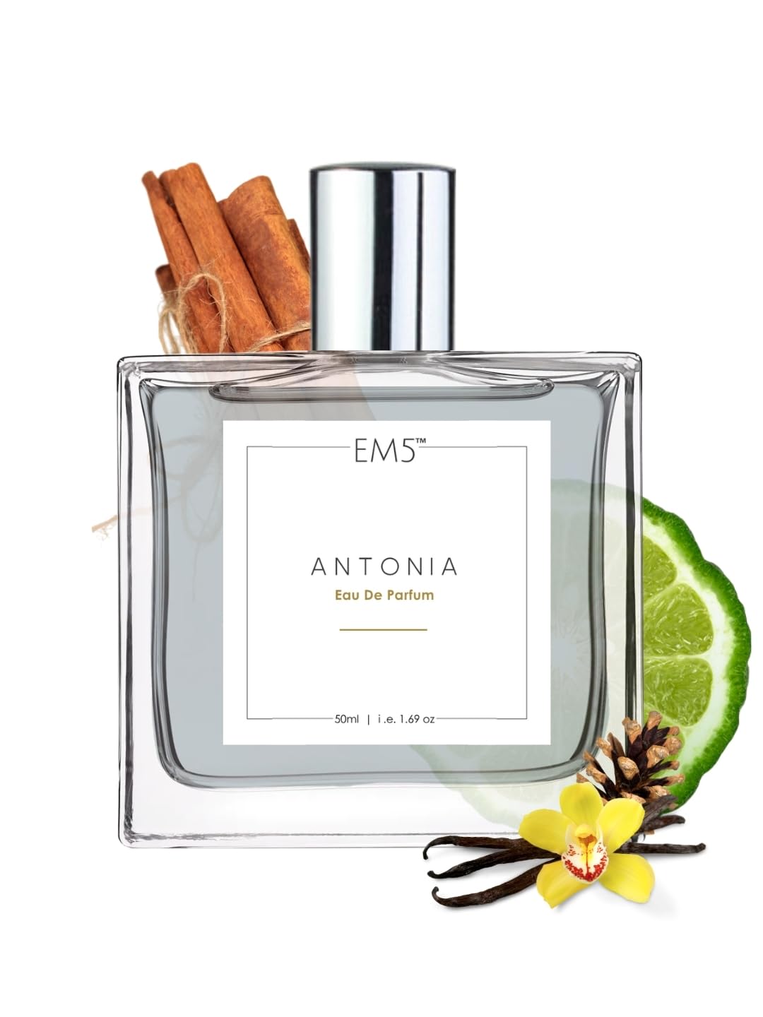 EM5 Antonia Perfume for Men | Woody Earthy Spicy | Eau de Parfum | Strong and Long Lasting Spray | Luxury Gift for Him
