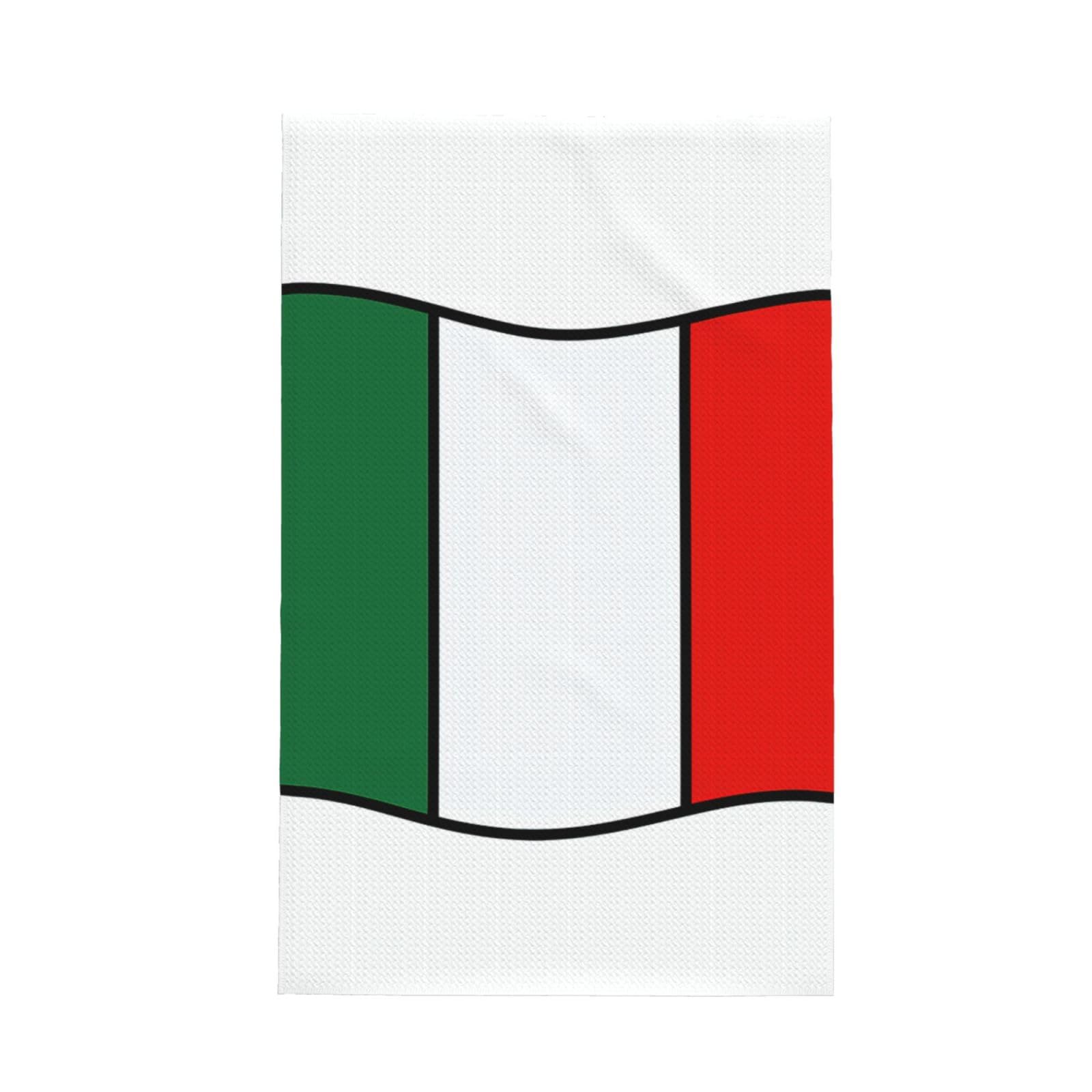Xxahnbm Black Italian Flag Green White Red Print Waffle Kitchen Towel,Absorbent Hand Towel