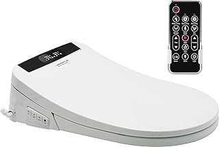 LEEVENTUS japanische Toilette L-MSC403. Nur für U/D-Form WC ab 51 cm Gesamtlänge, nicht für Stand-WC. Smart Bidet mit RF-Fernbedienung, tanklos, mit Durchlauferhitzer.