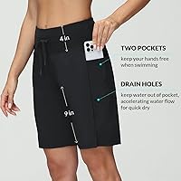 Vista 3 de baleaf Traje de baño de 9 pulgadas de cintura alta para mujer, de secado rápido, con cordón