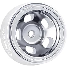 Vintage Indy Slot Mag Wheels Deep Dish Aluminum 0.7inch Beadlock Wheel Hubs for 1/30 Axial SCX30 Upgrades,Chrome