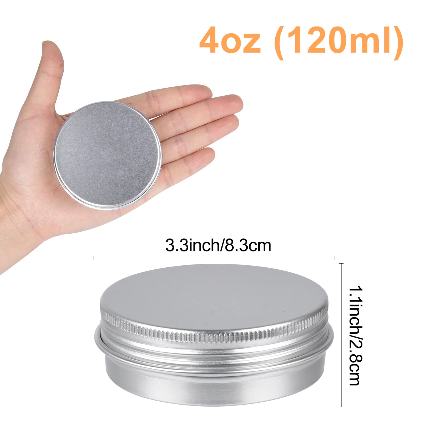 Sopito 24 Pezzi Vasetti Alluminio 120ml, Alluminio Lattina Barattoli Metallo Contenitori Cosmetici per Crema Campione Cosmetici Balsamo Labbra Artigianato