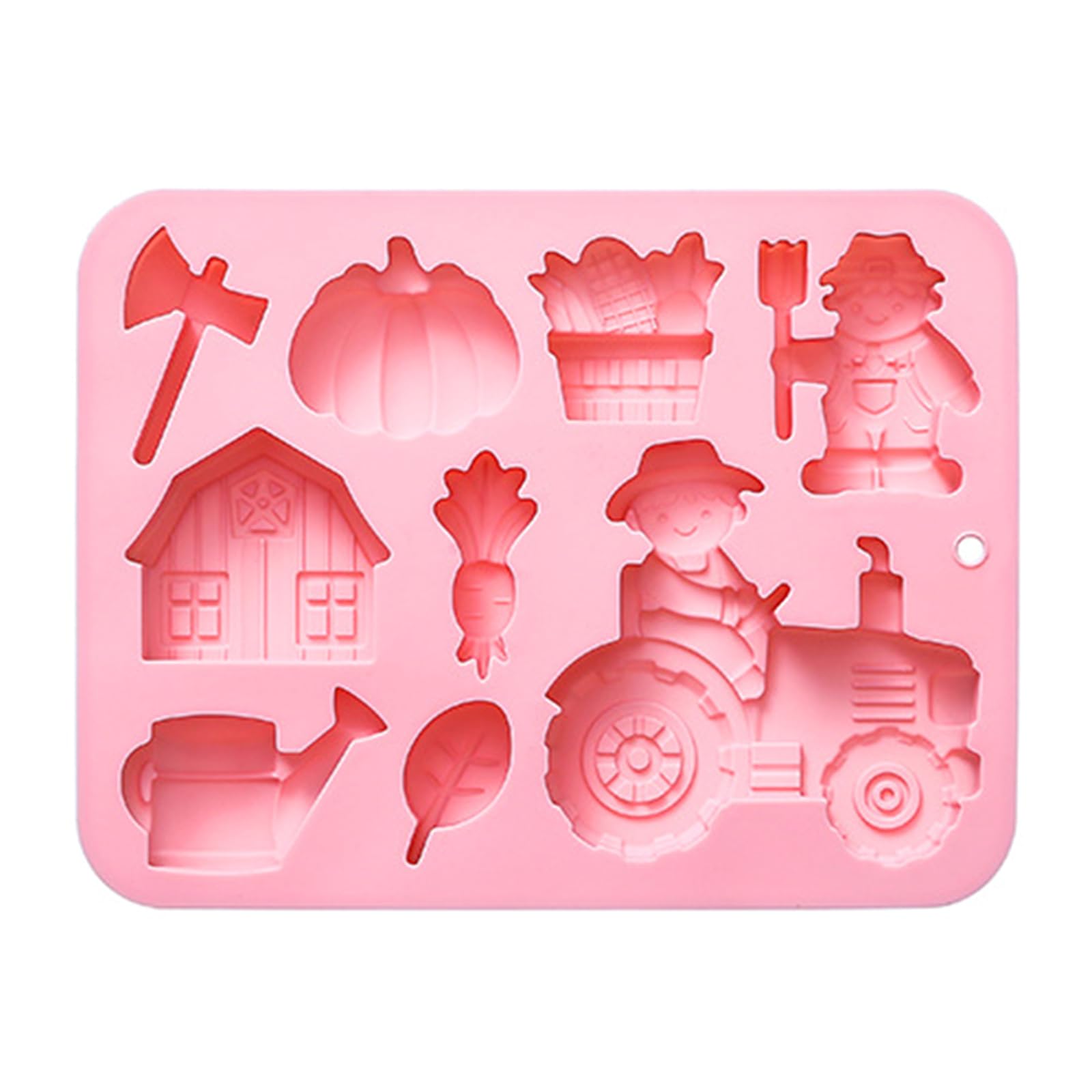 APGLSXY 9 Cavity Farm Themed Silicone Molds for Baking Chocolate Dessert with Animal Vegetable Shapes Food Grade Animal Vegetable Cake Molds