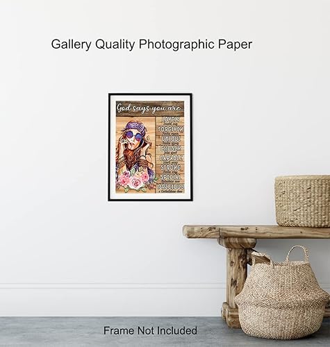 Miniatura 8 de Positive Affirmations Bible Verses Decor - Boho Hippie Wall Art - Religious Christian Scripture Encouragement Gifts for Women, Girls, Teens Bedroom