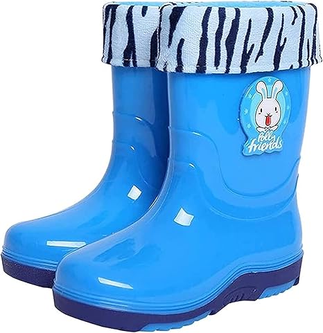 Amazon Co Jp 女性のレインブーツ子供の軽量のレインブーツ男の子と女の子防水レインブーツ漫画の写真が肥厚した園芸ブーツ レインブーツ Color Blue Size cm シューズ バッグ