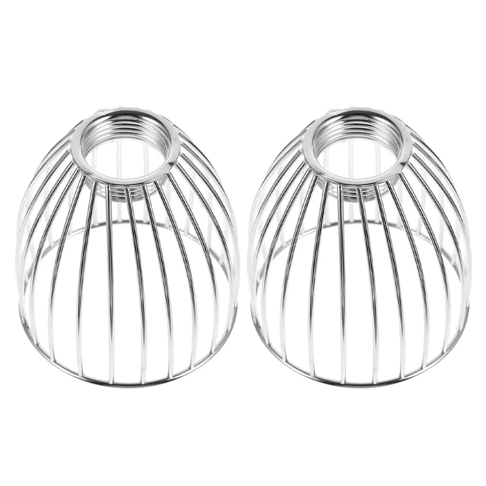 Metal Lamp Cover 2Pcs Cage Lampshade Vintage Metal Pendant Light Shade for Bedroom Dining Room Industrial Rustic Decor E14 Drum