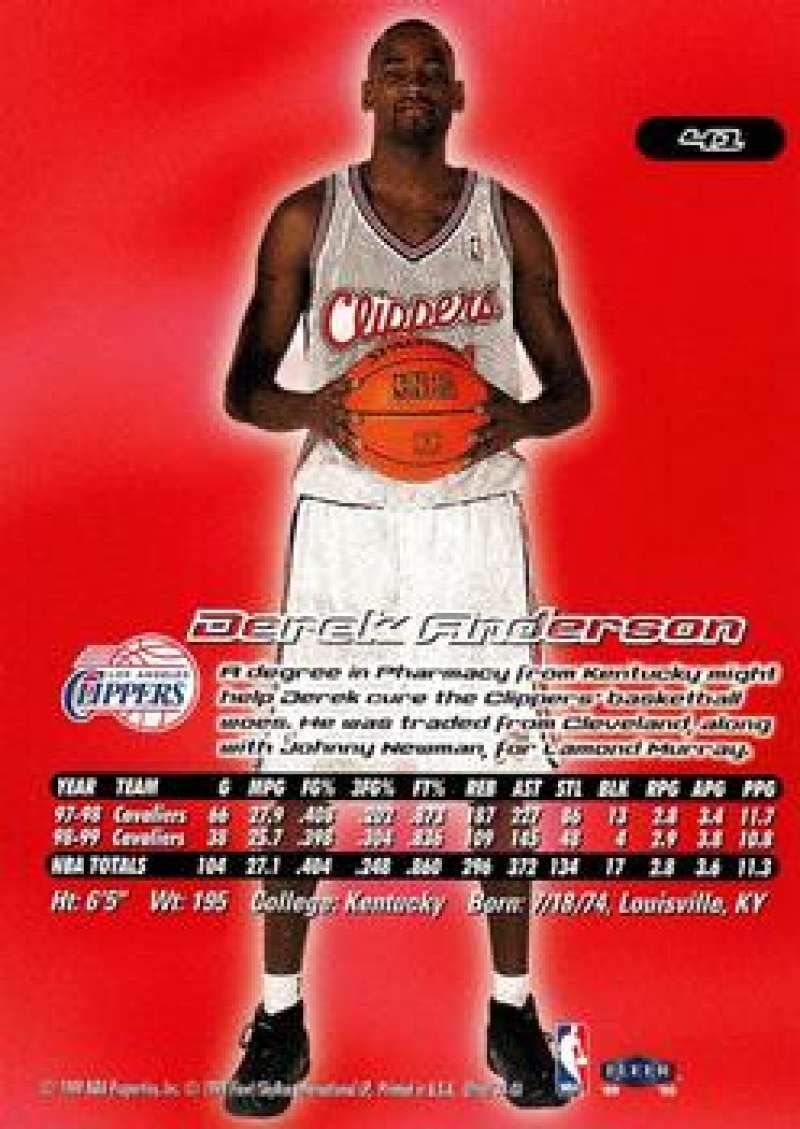 Amazon.com: 1999-00 Ultra Basketball #41 Derek Anderson Los