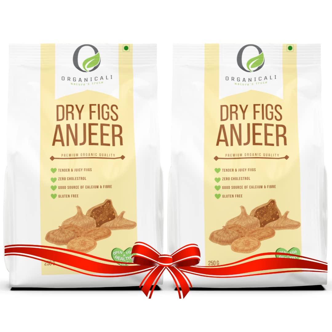 ORGANICALI Premium size Dry Figs ANJEER 500G, Pack of 250x2 offer, Soft & juicy.