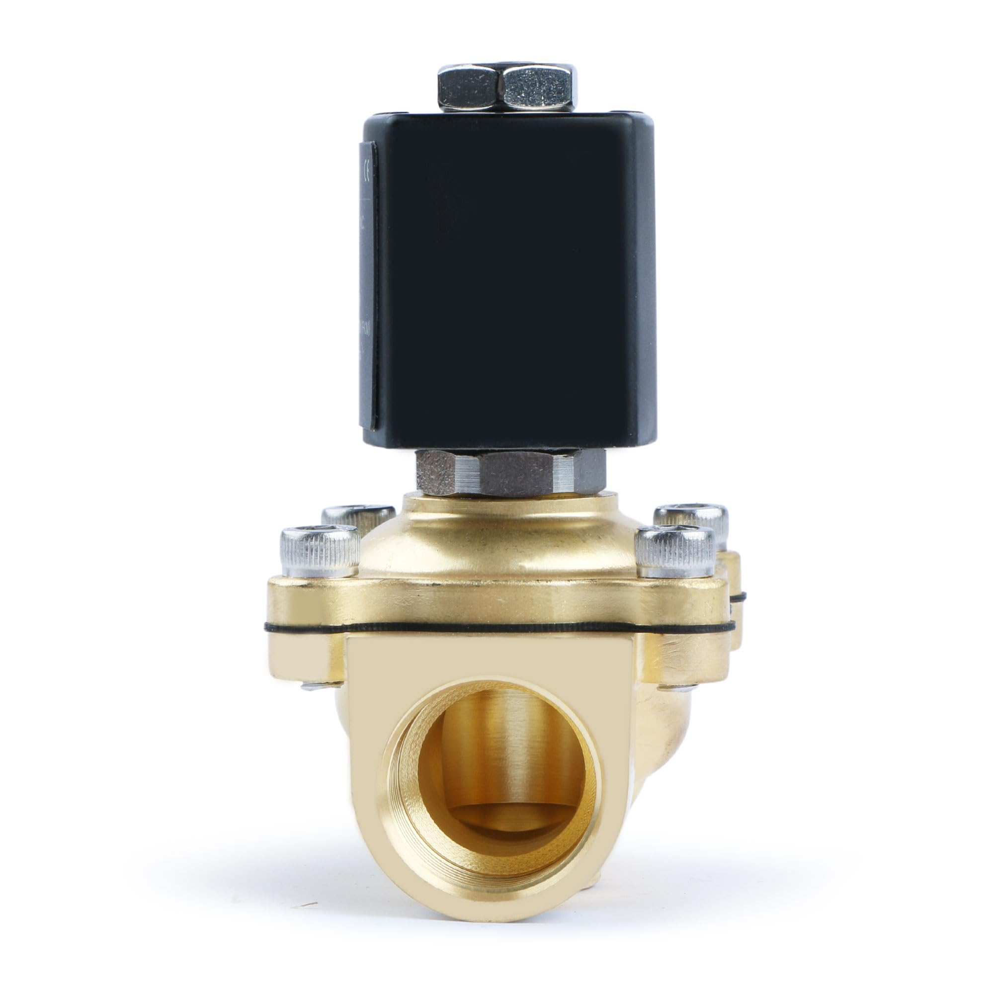 U.S. Solid Électrovanne laiton G 3/4" 24 V CC normalement fermée 10 bar - Valve à eau électrique pour eau, air, diesel, kérosène, essence