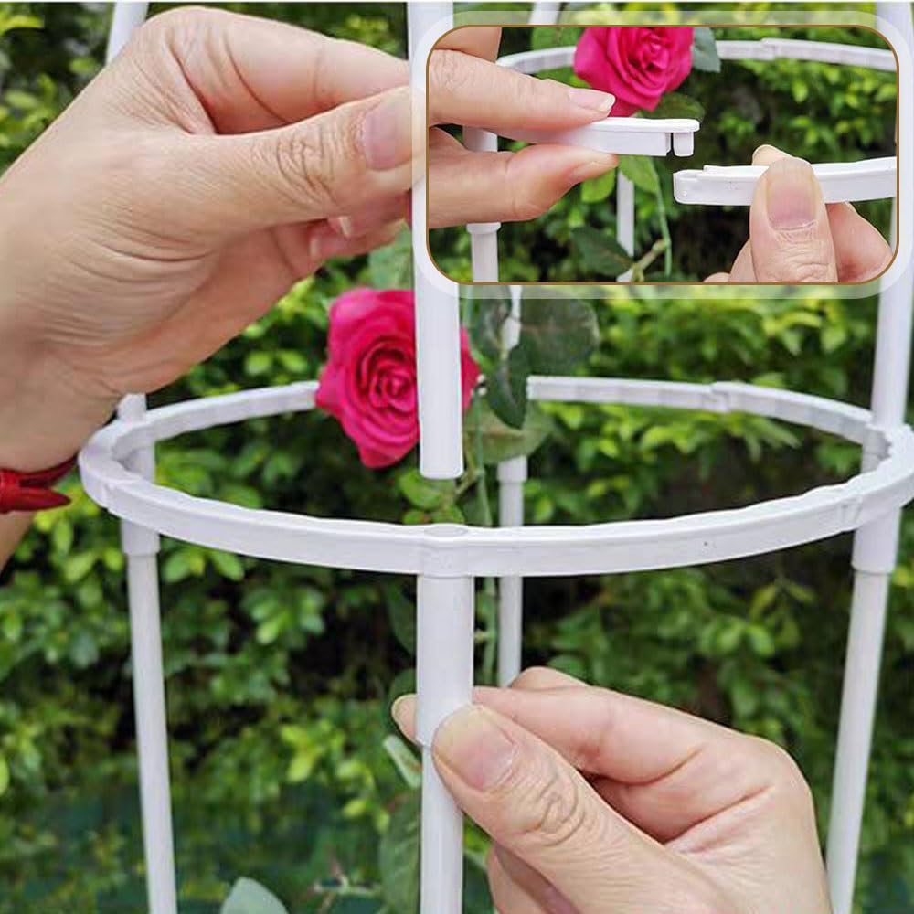Generico Obelisco per Giardino Traliccio per Piante Rampicanti Colonna di Rose Supporto per Pomodori Cetrioli Altezza 65 Cm 85 Cm 115 Cm 145 Cm 165 Cm 175 Cm 205 Cm(Bianca,25x175cm)
