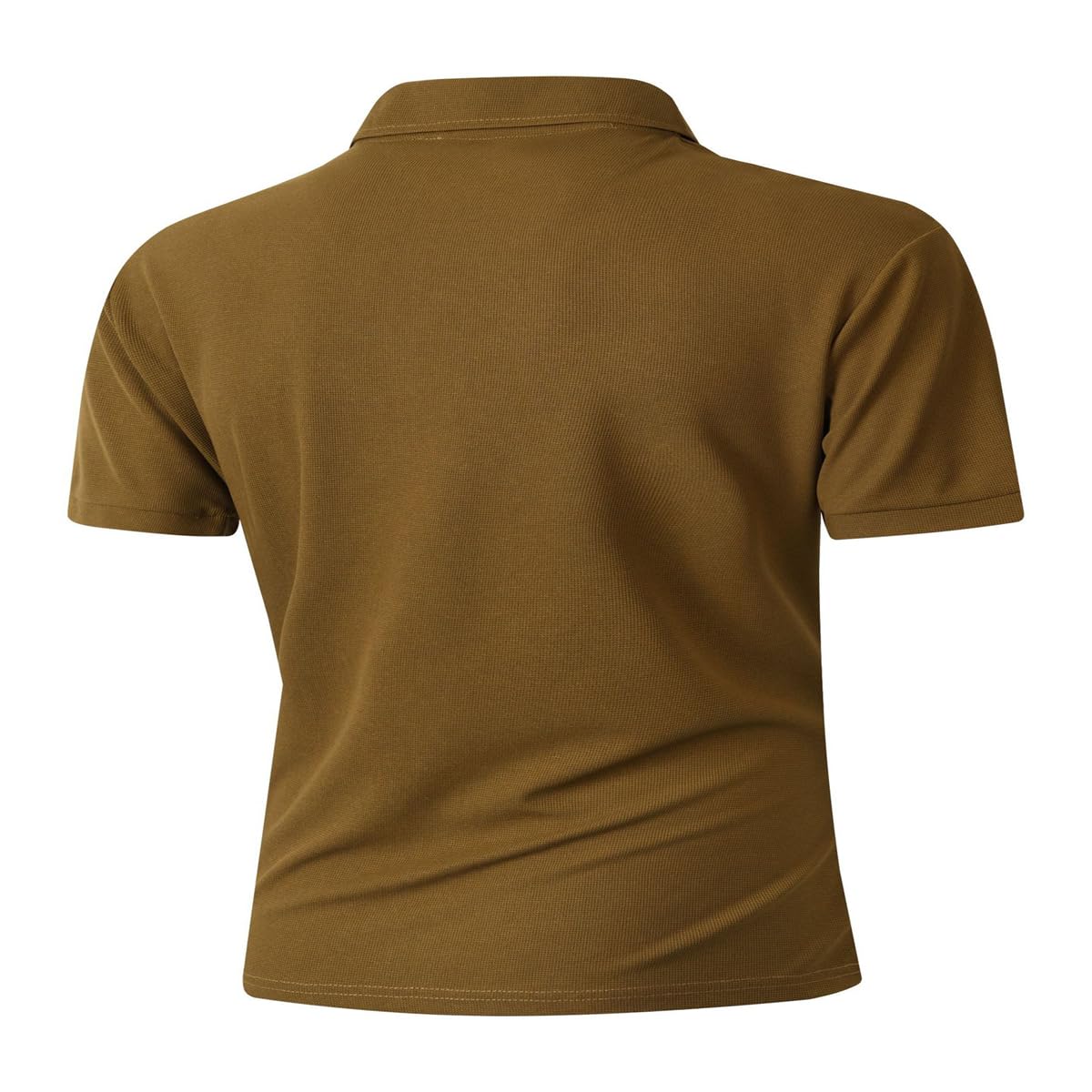 Camisetas de entrenamiento para hombre, polo atlético, manga corta, media cremallera, casual, secado rápido, transpirable, ligera — view 3
