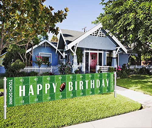 Large Football Happy Birthday Party Banner, Game Day Sports Party Decorations, Football Photo Backdrop Hanging Decorations(9.8 X 1.6 Feet) #TOP3