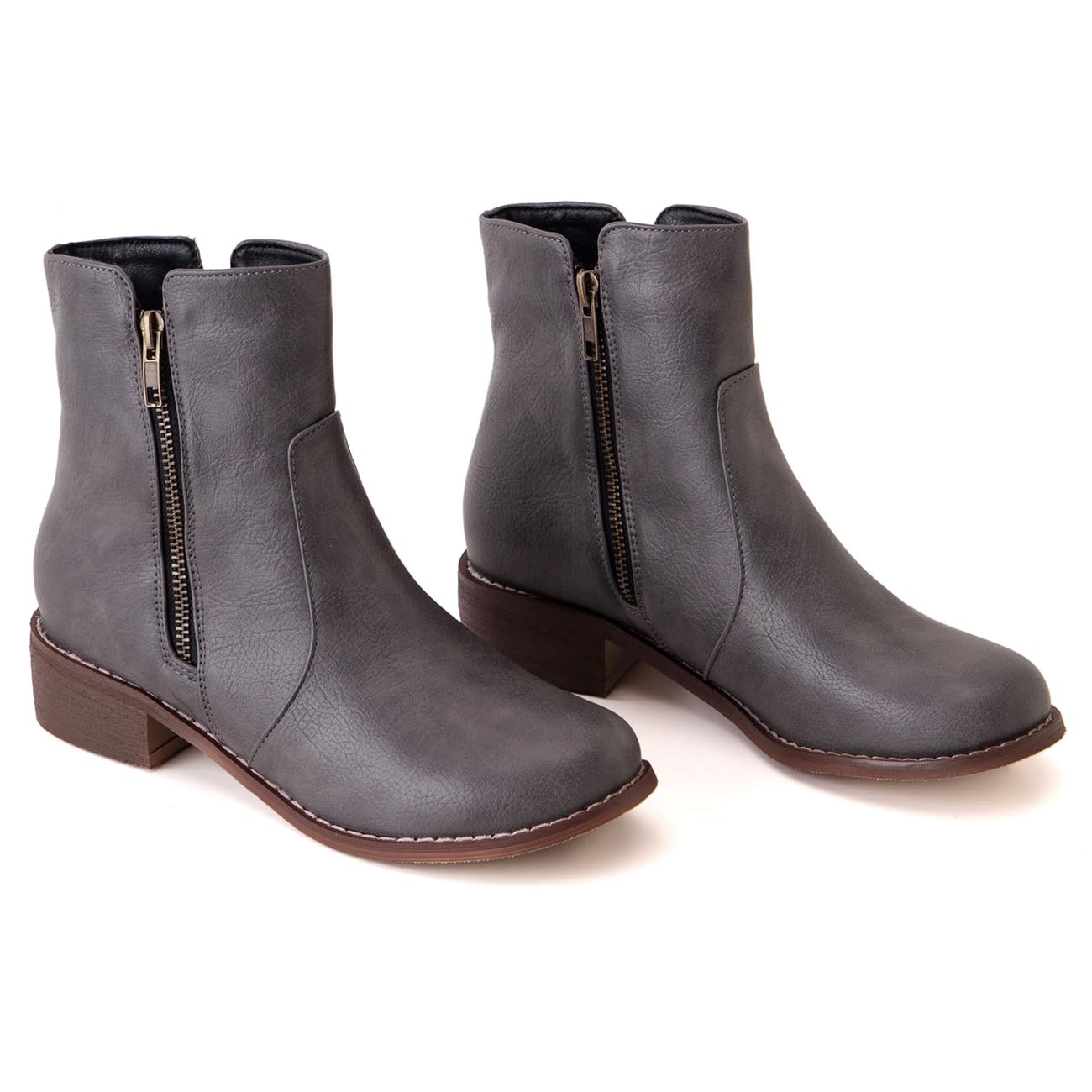 Stivaletti Donna Zip Laterale Tacco Quadrato Inverno
