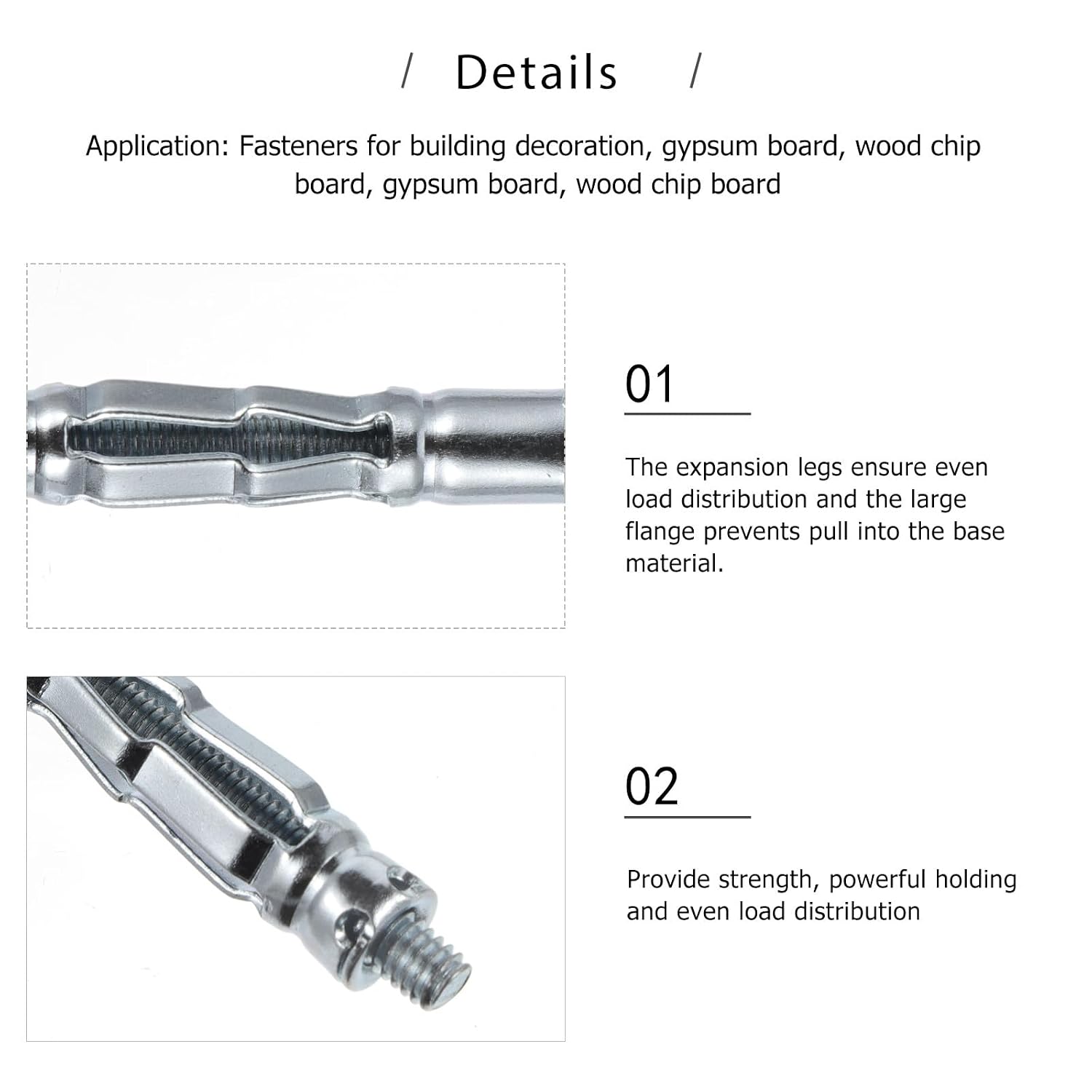 Ipetboom 25 Pcs Heavy Duty Hollow Wall Anchors with Screws Cavity Anchor Bolts for Drywall and Plasterboard Fixing Home Hardware