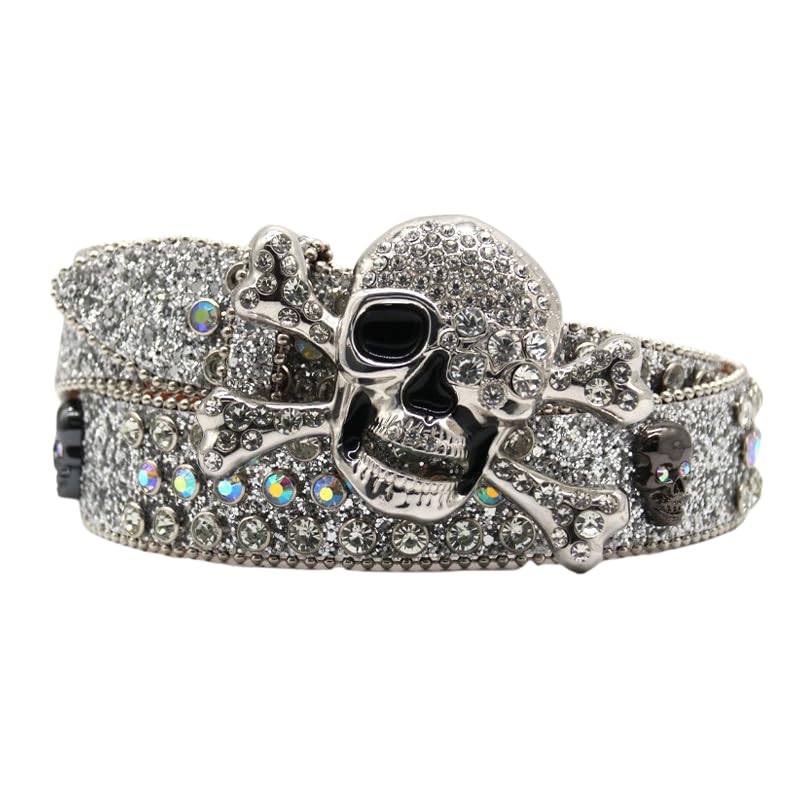 Western Skull Rhinestones Belt for Cowgirl Women Studded Belts women's belts
