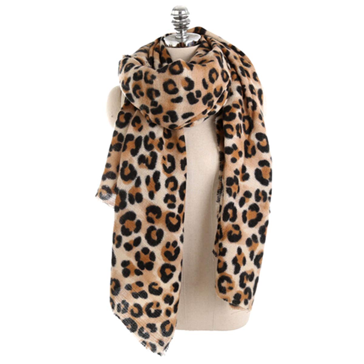 Écharpe en Cachemire Imprimé Léopard pour Femmes - Amorar