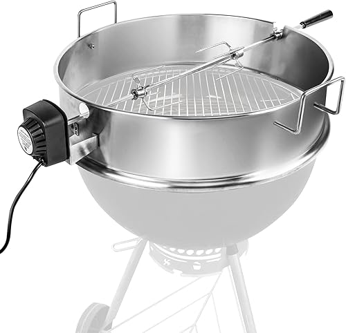 GRISUN Kit de asador para parrillas Weber Kettle de 22 pulgadas, kit de anillos de asador mejorado para parrillas de carbón Weber, Napoleon,