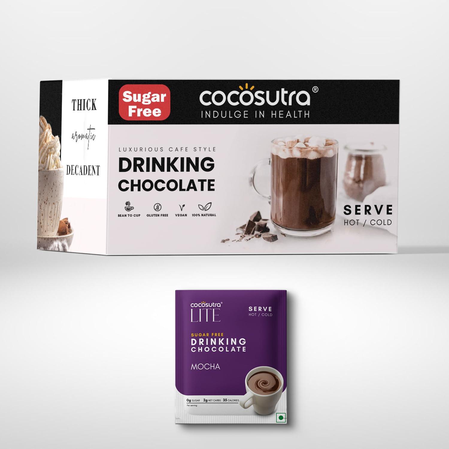 COCOSUTRA Sugar Free Drinking Chocolate | Travel Friendly Gift Hamper | Mocha Hot Chocolate | 20 Single Serves | Low Carb, Low Calorie | Stevia & Erythritol based | Vegan | 400g (B0BHC7PZSD) Amazon Price History, Amazon Price Tracker