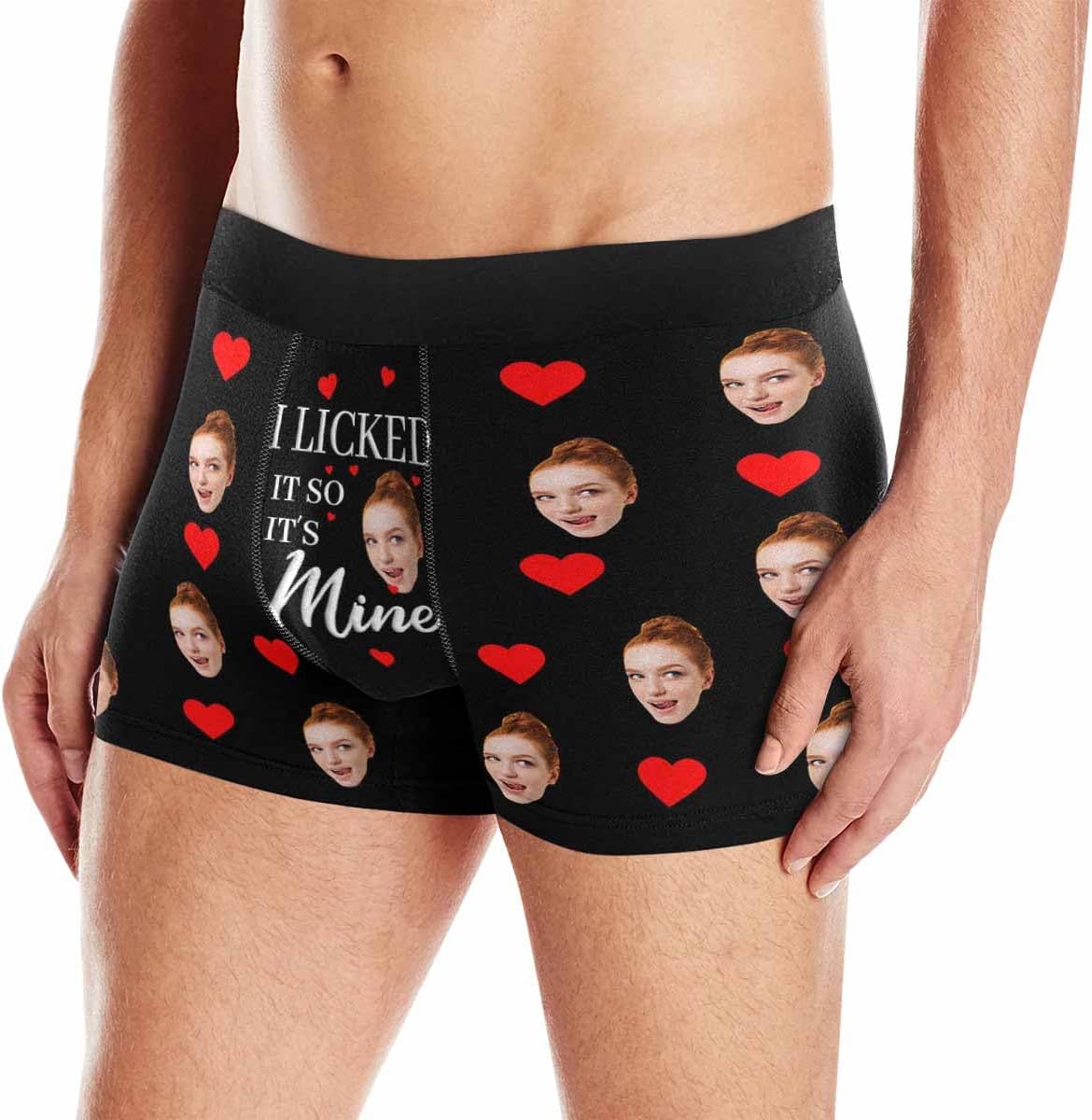 Artsadd Custom Men's Boxer Briefs Personalized Funny Face Shorts Underwear Customized Photo Gift Boyfriend Husband Valentines