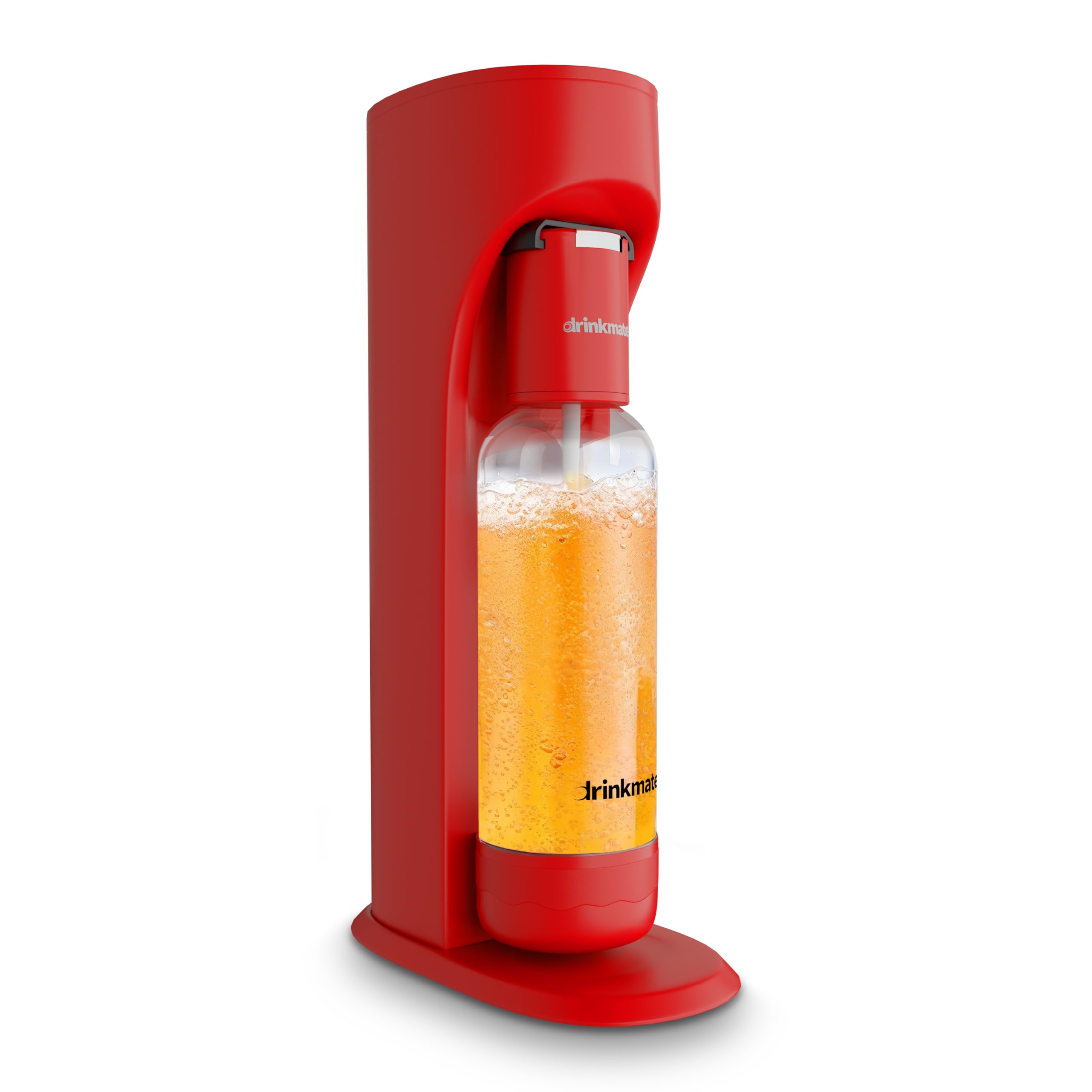 DrinkMate Sparkling Water and Soda Maker, Carbonates Any Drink, Without CO2 Cylinder, Royal Red
