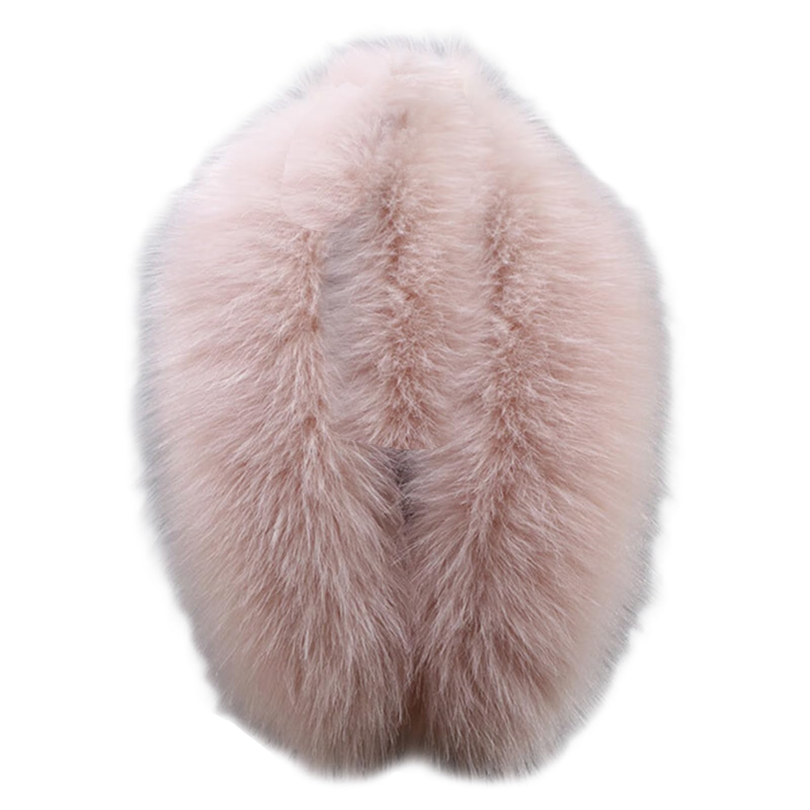 HUAJINGKEJI Women's Furry Plush Collar Trim for Hoods Replacement Shawl Large Scarf Wrap Stoles Winter Neck Warmer Coat Accessory