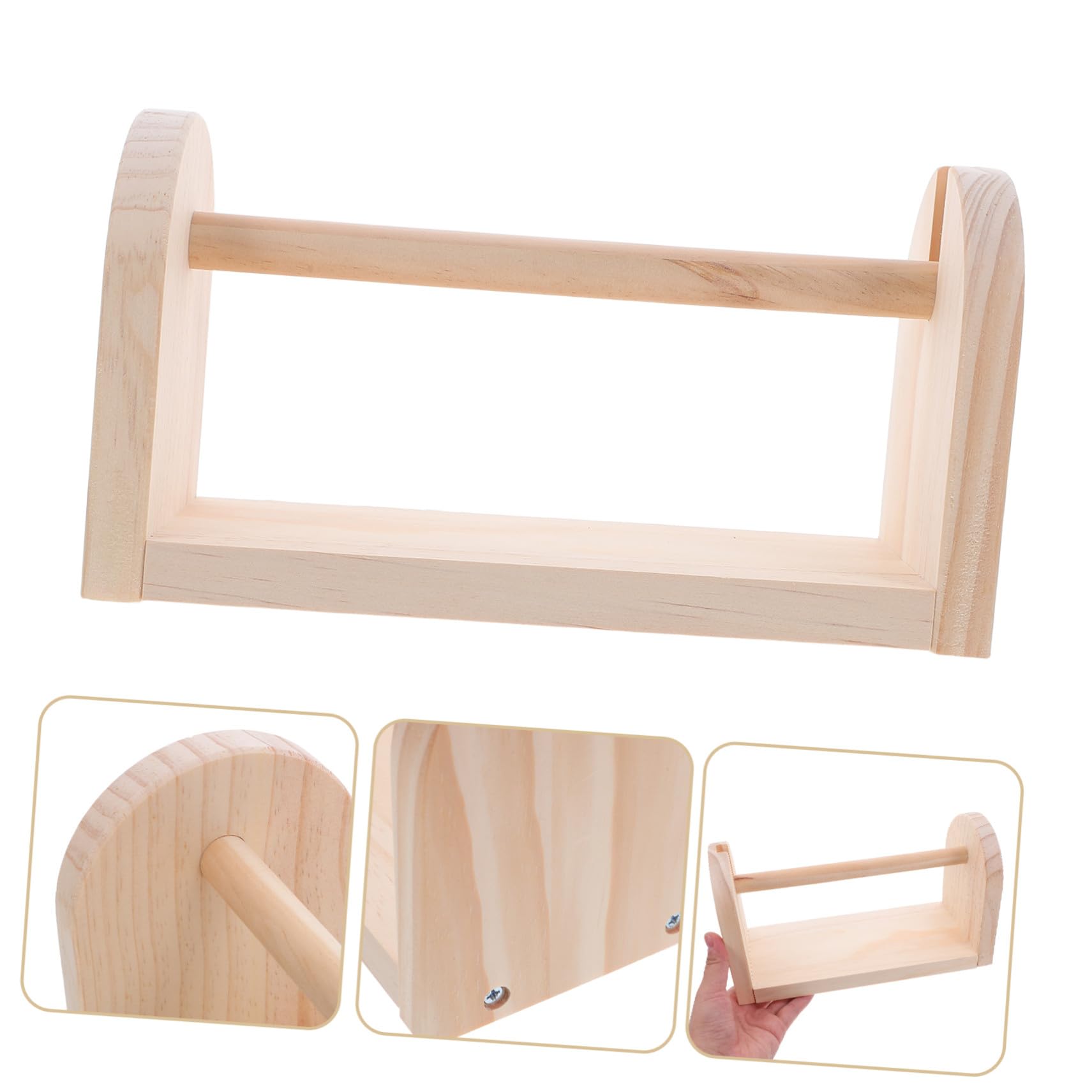 Dispenser Nastro Adesivo in Legno per Scrivania Porta Nastro da Tavolo Stabile e Multifunzionale Supporto per Piccoli e Grandi Organizer per Casa e Ufficio Design Naturale